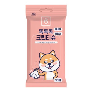 브리더랩 똑똑똑 크린티슈 (발바닥&엉덩이) 30매 강아지 물티슈