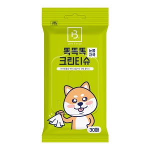 브리더랩 똑똑똑 크린티슈 (눈물자국) 30매 강아지 물티슈