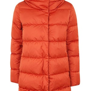 에르노 패딩 AI23 ORANGE PI001753D121705880 23FW A 쉐이프 satin 앤 레이디 faux fur 다운 자켓 152611182