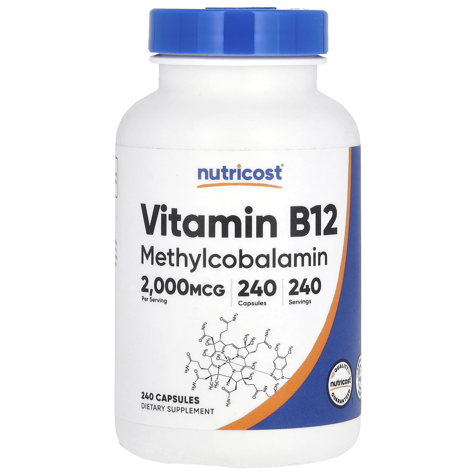 효과가좋습니다 Nutricost 비타민B12 2000mcg 캡슐 240정 고급영양제  Nutricost비타민<b>B122000mcg</b>캡슐240정  1개