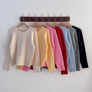 [하프클럽] 여성 언발란스 꽈배기 니트 7색상 스웨터