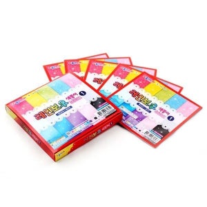 [하프클럽]레인보우 색종이 10개 어린이 미술 종이접기 단면