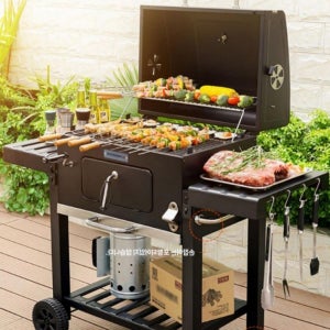 친절한탄씨 훈제 고기 숯불 바베큐 그릴 캠핑용 대형 화로 그릴 직화 야외 고기불판 숯불불판