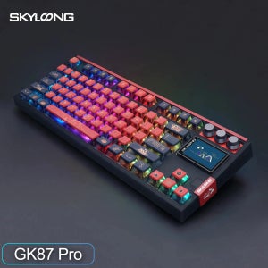 스카이룽 GK87 프로 블루투스 기계식 키보드 80% TKL 저소음 스위치 RGB 백라이트 PBT 키캡 커스텀 게이밍 키보드 (PC용)