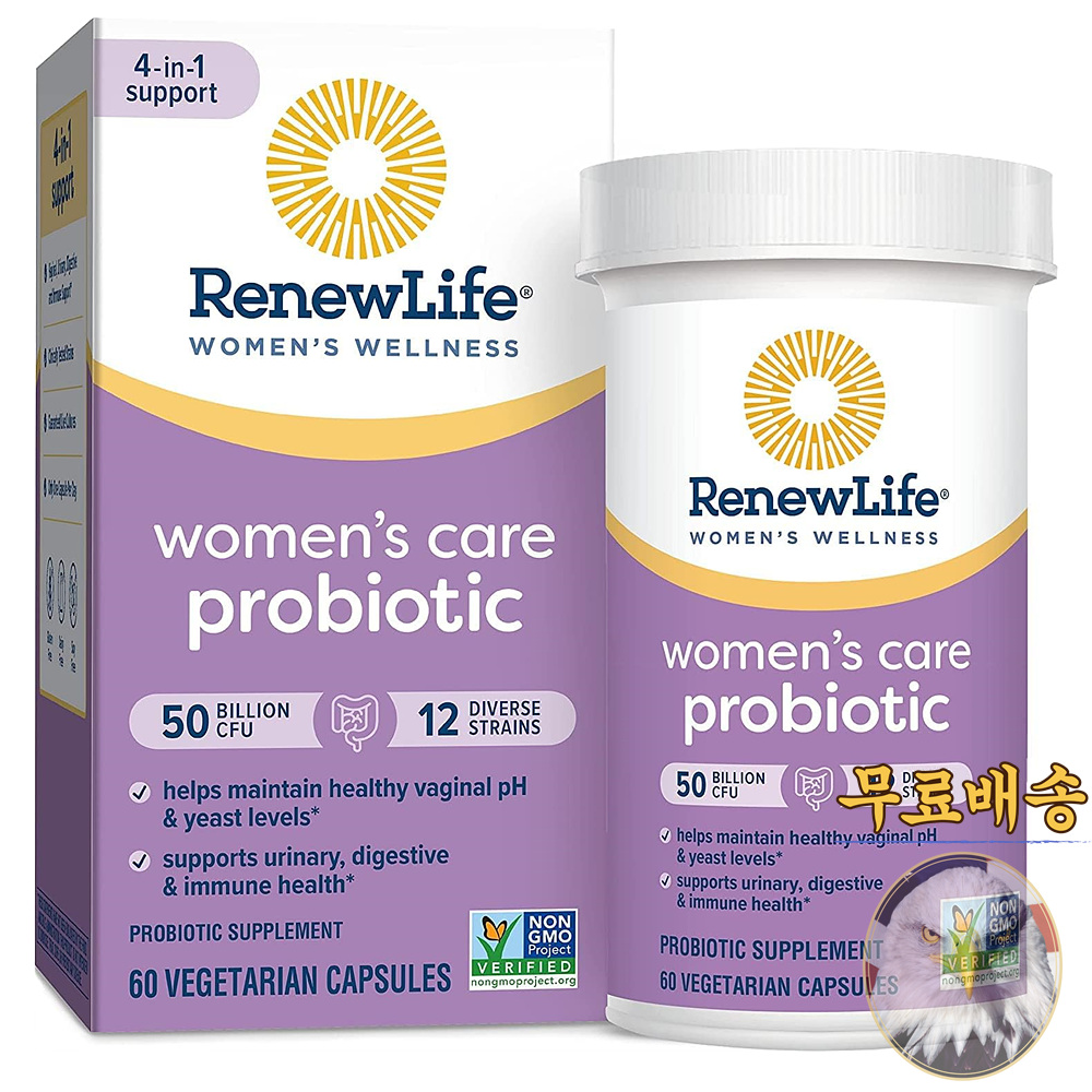리뉴라이프 질유산균 <b>우먼스</b>케어 <b>프로바이오틱 500억</b> 베지캡슐 60캡슐, 3개