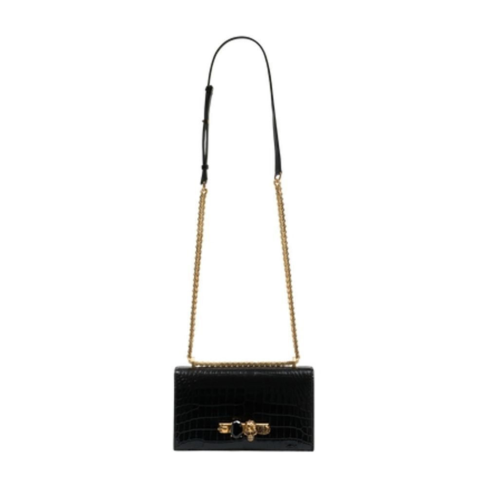 알렉산더맥퀸 보석 장식 블랙 파우치 8548461HB0T1001 주얼리 사첼 크로스백 가죽 Jewelled Satchel Crossbody Leather Blac 152641042