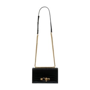 알렉산더맥퀸 보석 장식 블랙 파우치 8548461HB0T1001 주얼리 사첼 크로스백 가죽 Jewelled Satchel Crossbody Leather Blac 152641042