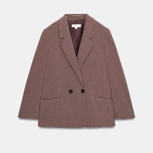 자라 오버핏 더블브레스트 깅엄 체크 블레이저 2404/617/902 PINK_P0182404617PINK