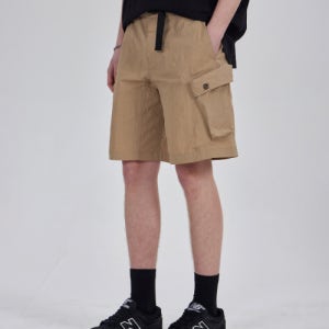 [칼라파타르] Nylon Taslan Belted Cargo Shorts - Beige KB1SP2252MBG