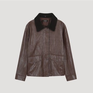 [롯데백화점] 시스티나 배색 카라 레더 점퍼 AWWJPO31020 LE1221069606