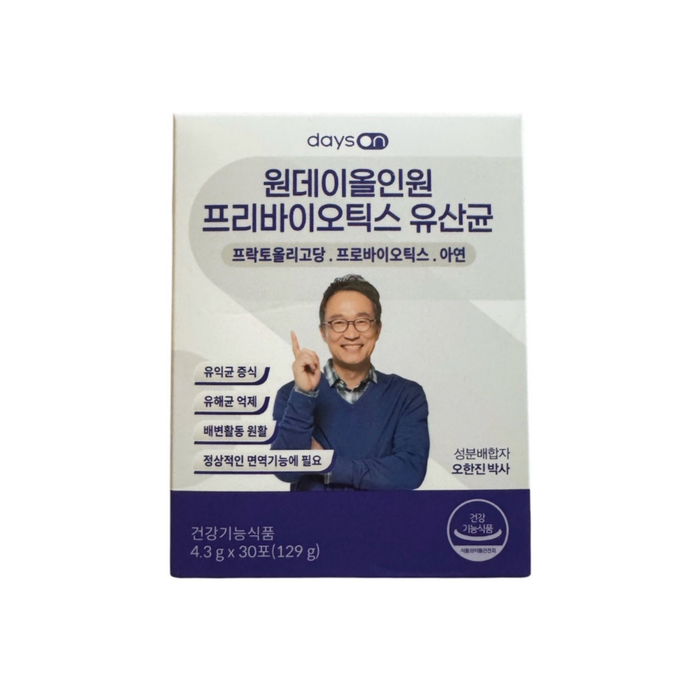 데이즈온 원데이올인원 <b>프리바이오틱스</b> 유산균 4.3g x 30포, 3개