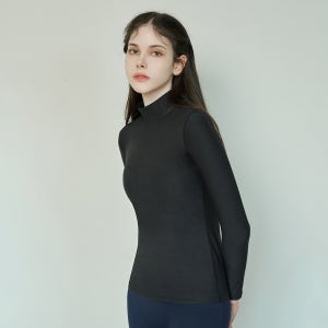 헬스장복장 땀복 소프웜 하이넥 헬스pt복 티셔츠 블랙