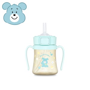 [그로미미X노티드] PPSU 도우퍼피 200ml 빨대컵 (크리미블루)