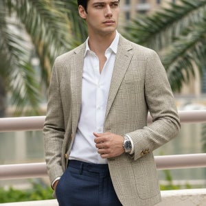 에디션 베이지 글렌체크 자켓 (NEE2KG1604)