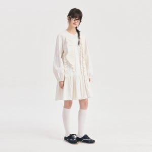 [럭키슈에뜨] Round Frill Dress  (ivory) LFDAS26200IVX