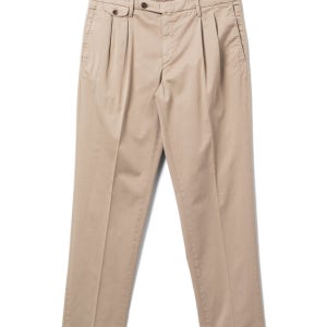 브리글리아 1949 Bg02 Easy Fit 2 Pleats Cotton Pants [Dark Beige]