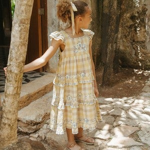 LALI KIDS SS26[라리키즈]Nanette 원피스_Citrine Chex-LK26KSDRE0001CCH