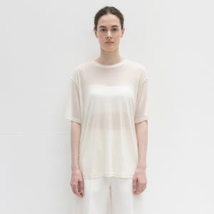 [레이스] Tencel Half-Sleeve T-Shirt_Cream
