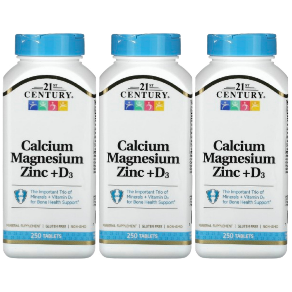 21세기센트리 칼슘 마그네슘 아연 비타민 D3 250정, 4개