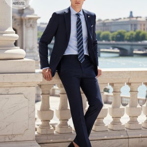 [지오지아] 데일리 멜란지네이비 정장세트 (AAE2SB1502_AAE2SP1502_MNV)