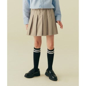 무신사 스탠다드 키즈 치마 원피스 스커트 밴딩 플리츠 [베이지]