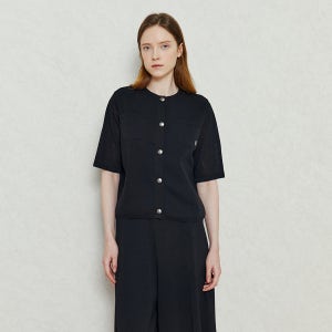 [아이잗바바(OUTLET)] 메탈 버튼 썸머 니트 가디건 (BLACK) BR5A1CD391