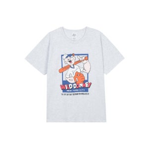 와일드동키 남여공용 NEVER GIVE UP 티셔츠 헤더그레이 WDCOTS03-057