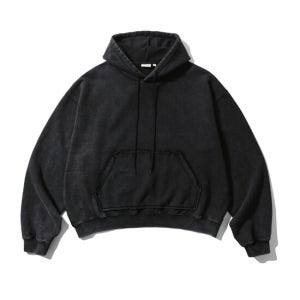 앵글런 Heavyweight Washed Hoodie - Black