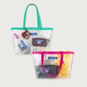[오롤리데이] Happier label clear big bag PVC 비치백
