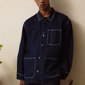 [ZEROLOUNGE][프리미엄 일본데님] 데님 린넨 커버올 자켓 블루(K1742455948818054BL01)