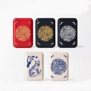 전통 곤룡포 호작도 맥세이프 호환 가죽 카드지갑 케이스, 워크룸