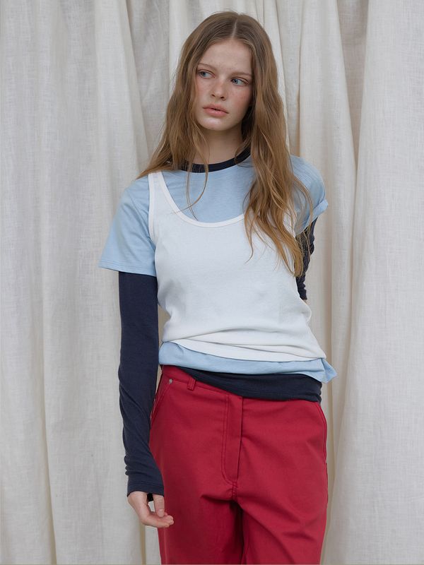 [론크] BASIC COTTON RIBBED U-NECK LAYERED SLEEVELESS TOP (WHITE)_LQSP26TP08WH