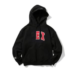 [엑스트라오디너리] EX APPLIQUE HOODIE BLACK 5010531004