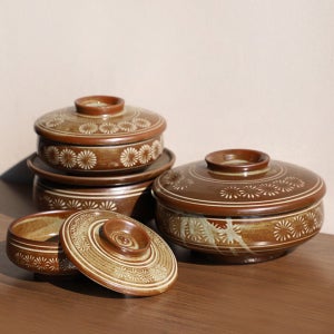 [키친몰링] 공 국산 도자기 뚜껑 찬통 4size