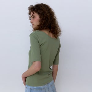 [어나우트] [재입고] REVERSE SLIM T-SHIRT SAGE GREEN