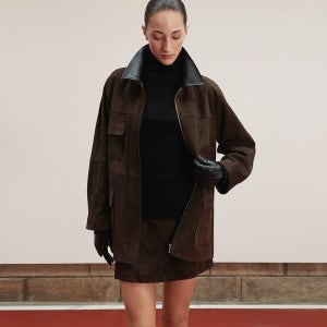 베르데마르 Suede Safari Jacket_Deep Brown