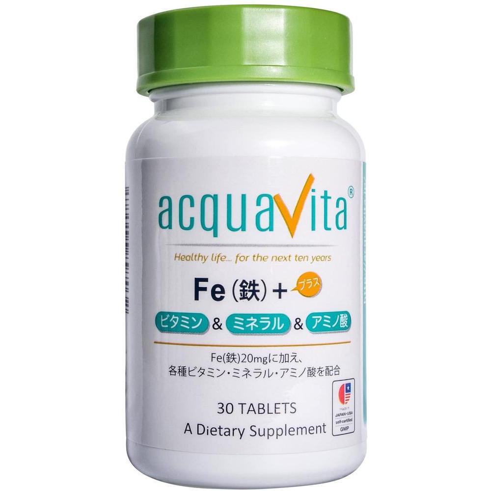 Aqua Vita 일본직구 acquavita Fe <b>비타</b>민 미네랄 아미노산 30정  1개