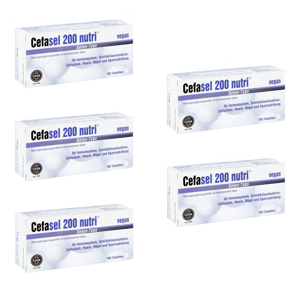 <b>세파셀</b> 200 뉴트리 셀렌 100개입 5개 Cefasel