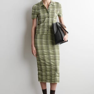 [COS 코스] 체크 코튼 자카드 미디 스커트 (1327639001)