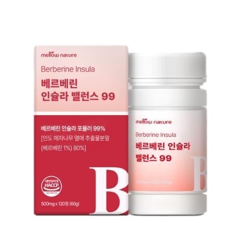 멜로우네이쳐 베르베린 인슐라 밸런스 99 500mg x 120정, 1개