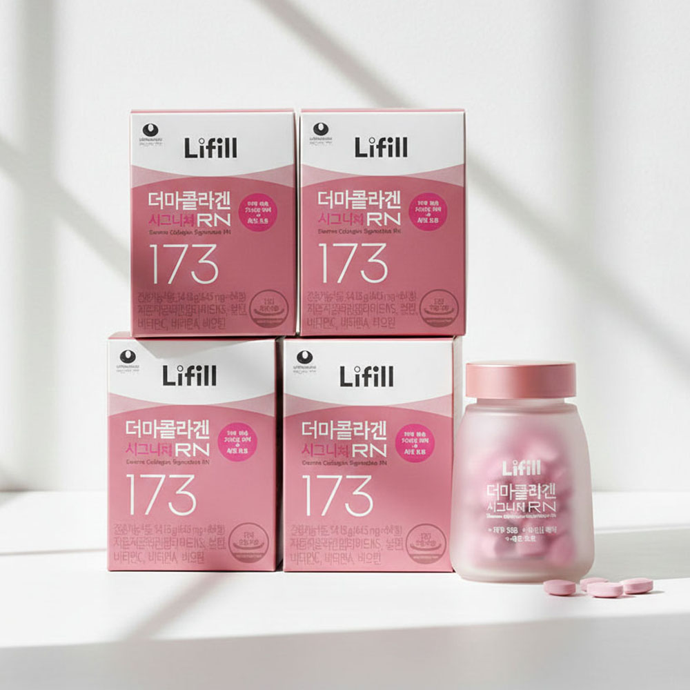 라이필(Lifill) 라이필 더마콜라겐 시그니처RN <b>피부탄력</b> 목주름 개선 흡수잘되는 먹는 콜라겐 84정 4개