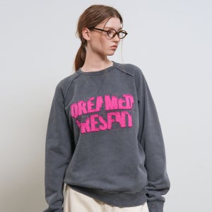 [제너럴아이디어] UNISEX 가먼트 다잉 레터링 맨투맨 [GREY] / GF1USS005