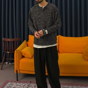 (L-7XL)볼코비 세미와이드핏 플리츠 밴딩팬츠 3165[UUS 빅사이즈 스터드 투턱]