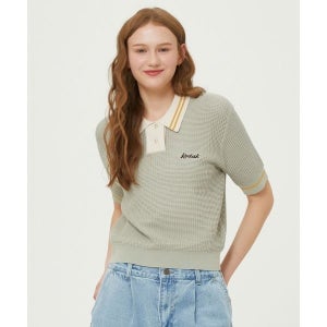 <매장정품> KODAK 코닥 배색 포인트 카라 니트 우먼 IVORY K5222LKT41IVR 1153219