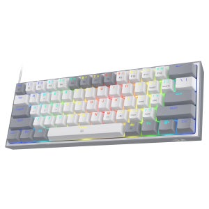 Redragon K617 Fizz 60% 유선 RGB 게이밍 키보드, 61키 핫스왑 소형 기계식 키보드 빨간색 스위치