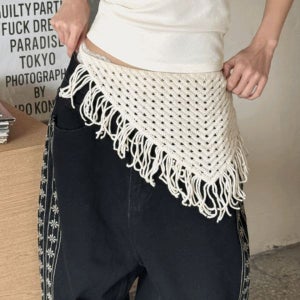 내일도착 반다나/두건 비치스 태슬 펀칭 두건 허리 뜨개 스카프 4color