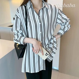 [브리치] 나바바 / NB651 세로 스트라이프 캐주얼 긴팔 셔츠