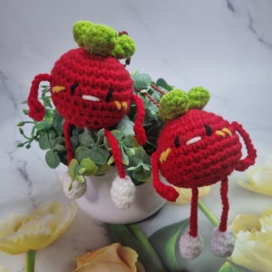 토마토인형 손뜨개 키링, 뜨다