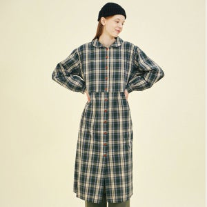 [치키타] 셔츠 원피스 (체크) 그린 243201CGN