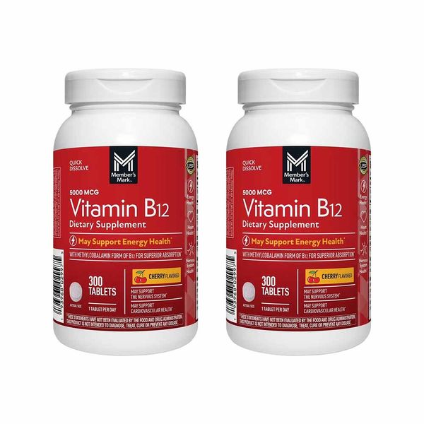 <b>멤버스마크 비타민</b> B12 퀵 디졸브 정제 5000mcg 체리맛 300정 2개